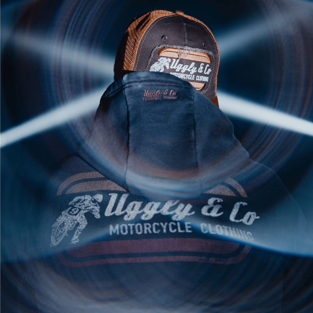 Uggly & Co Black Flattrack Hoodie – Heavyweight Vintage Racing Cotton