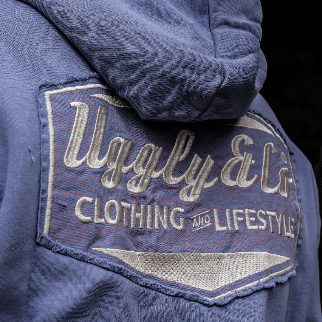 Uggly and Co Purple Surf Diamond Heavyweight Fleece Hoodie – Collection 3.0