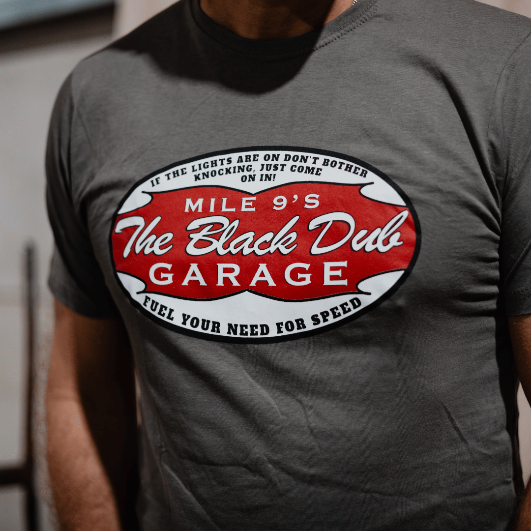 Uggly and Co Black Dub Garage Tee – Vintage Isle of Man Cotton Shirt