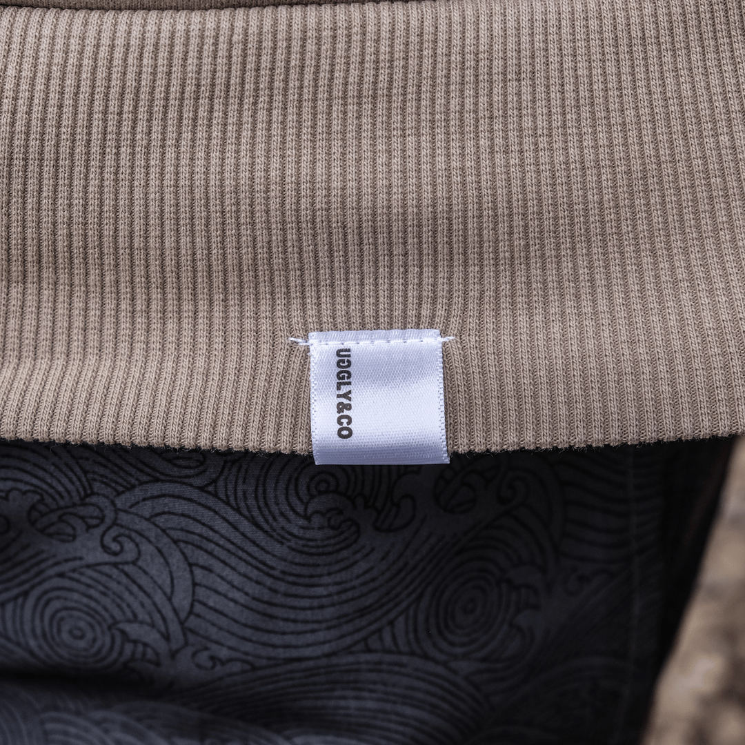 Uggly and Co Surf Diamond Hoodie – Heavyweight Fleece in Beige