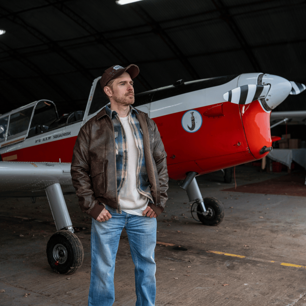 Uggly and Co Aviation Bomber Jacket – Distressed PU Leather Moto