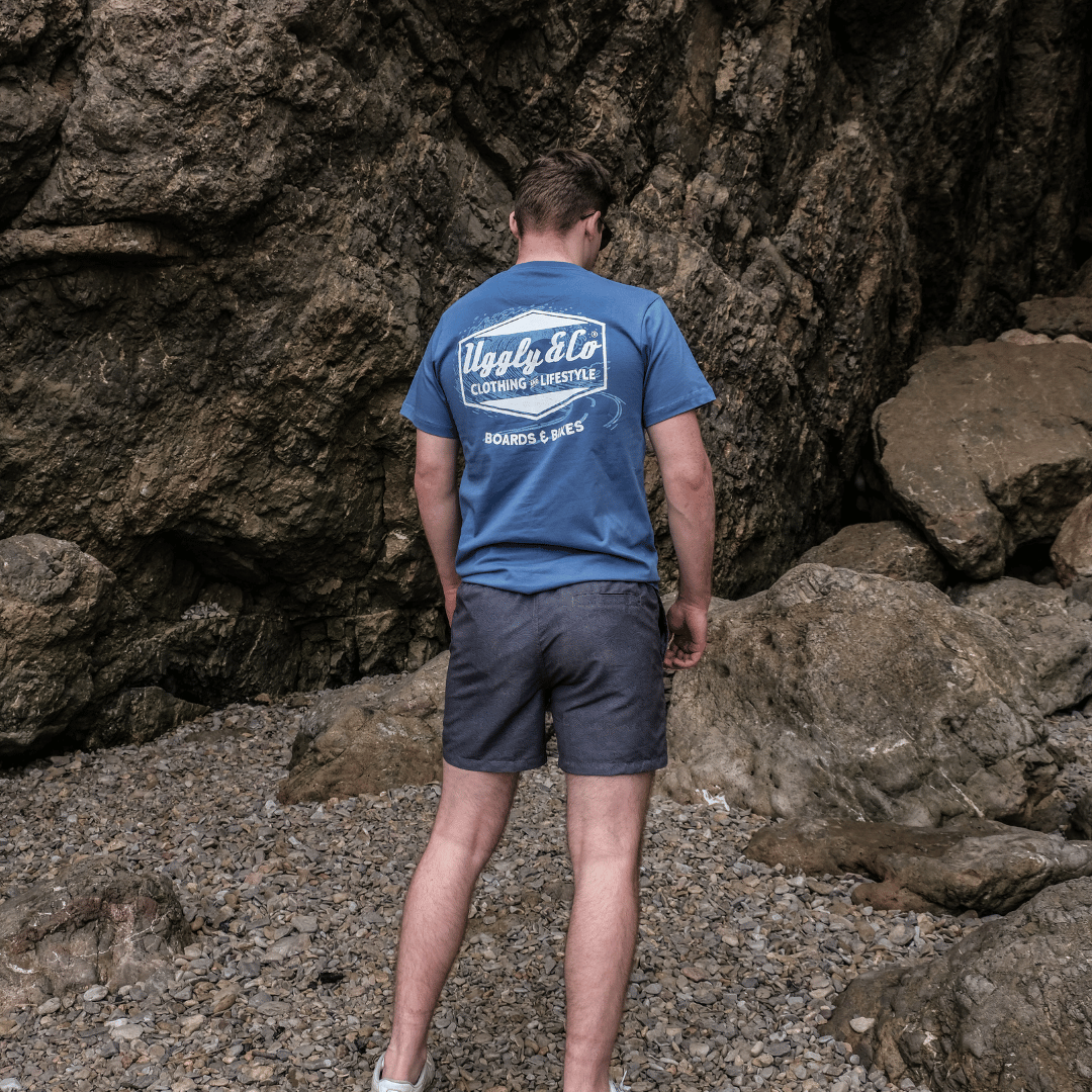 Uggly and Co Blue Surf Diamond Graphic Tee – 100% Cotton T-Shirt