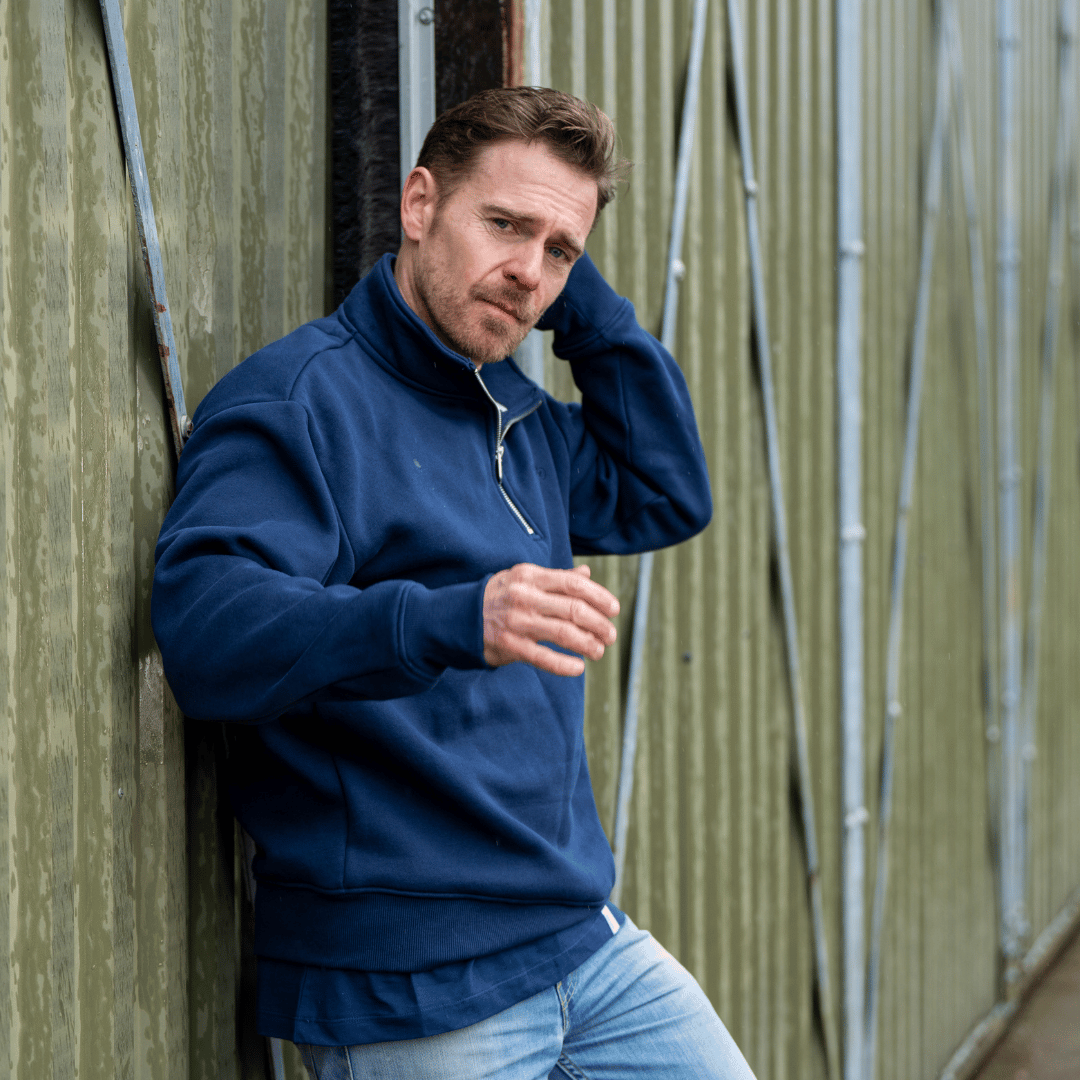 Uggly & Co Navy Union Jack Quarter-Zip - Heavyweight Fleece Jumper