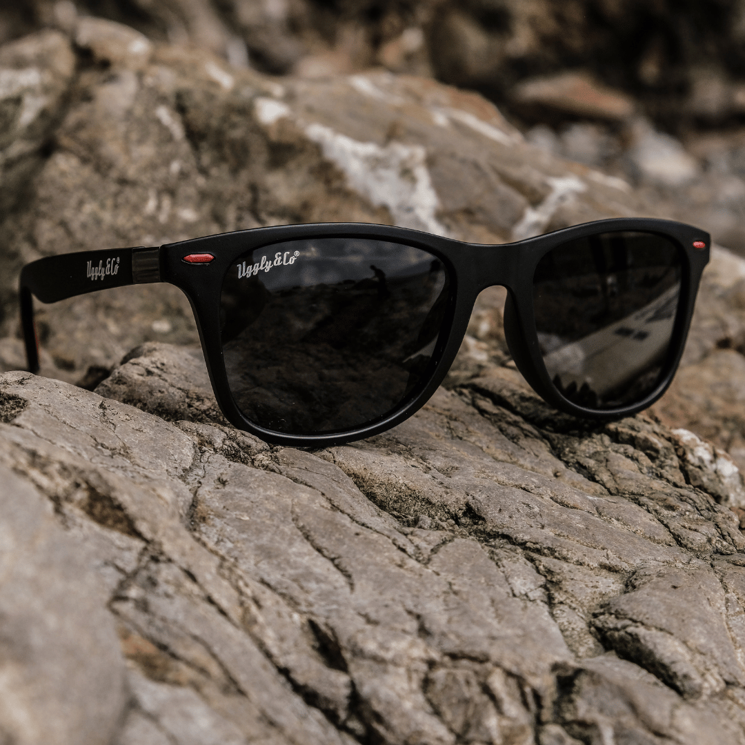 Uggly & Co Wayfarer Sunglasses – UV400 Protection with Wooden Box