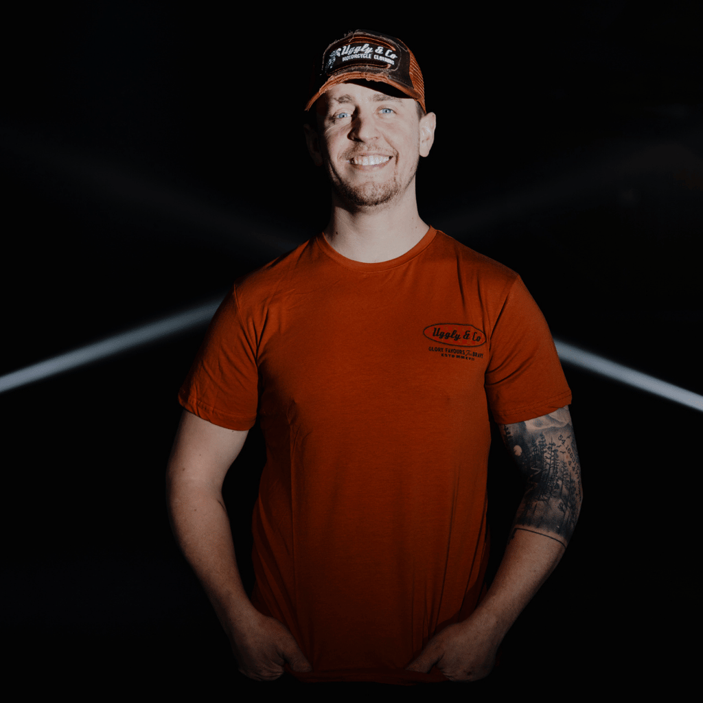 Uggly and Co Rust Flattrack No.1 Heavyweight Cotton Graphic Tee