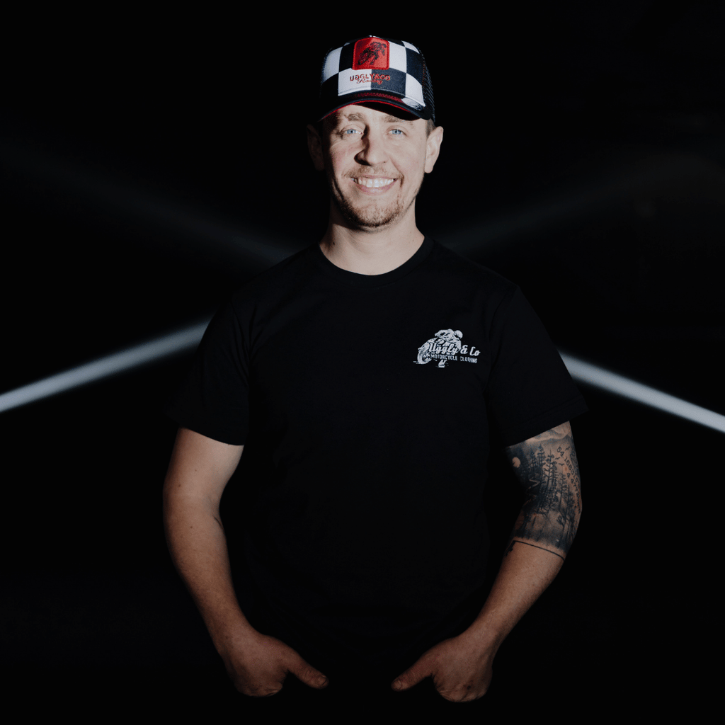 Uggly and Co Flattrack Graphic Tee – Black Heavyweight Cotton T-Shirt