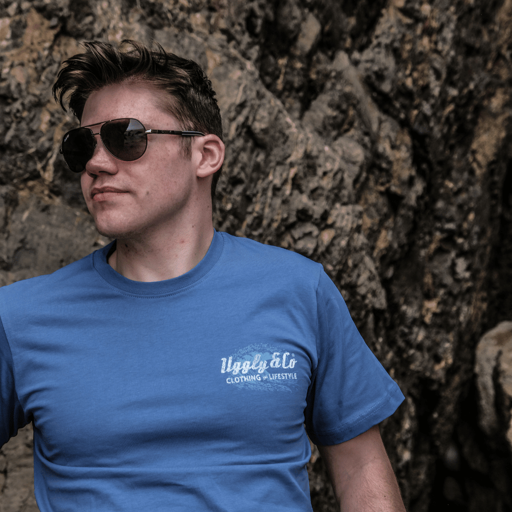 Uggly and Co Blue Surf Diamond Graphic Tee – 100% Cotton T-Shirt