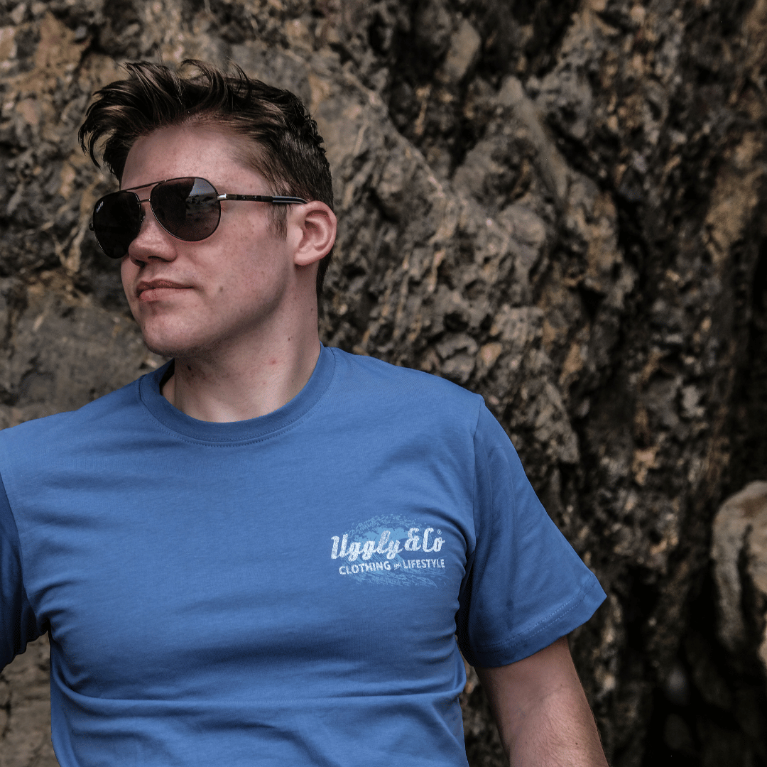 Uggly and Co Blue Surf Diamond Graphic Tee – 100% Cotton T-Shirt