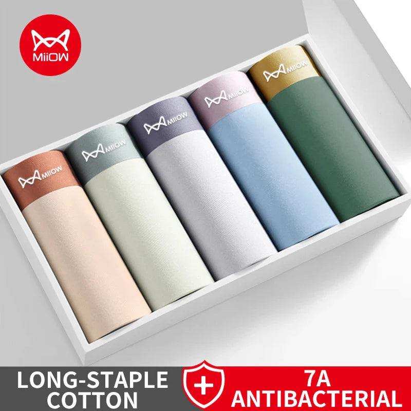 Men’s Seamless Cotton Boxer Briefs 4-Pack – Breathable & Antibacterial | DArtano