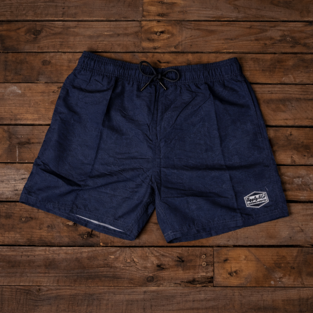 Uggly and Co Black Diamond Swim Shorts – Quick Dry Wave Pattern Trunks