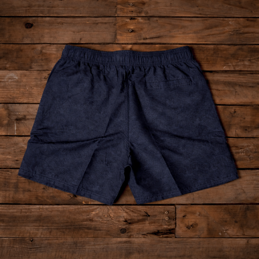 Uggly and Co Black Diamond Swim Shorts – Quick Dry Wave Pattern Trunks