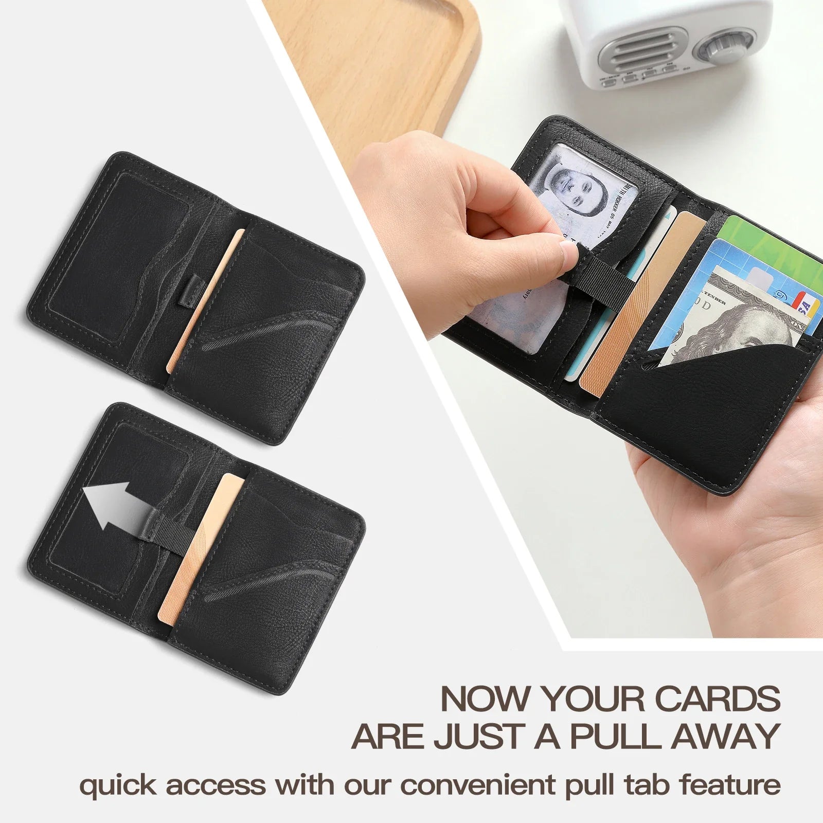 Men’s Slim RFID Wallet – Minimalist PU Leather Card Holder