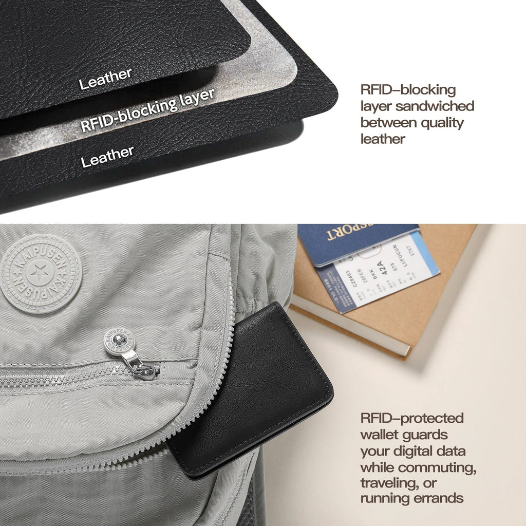 Men’s Slim RFID Wallet – Minimalist PU Leather Card Holder
