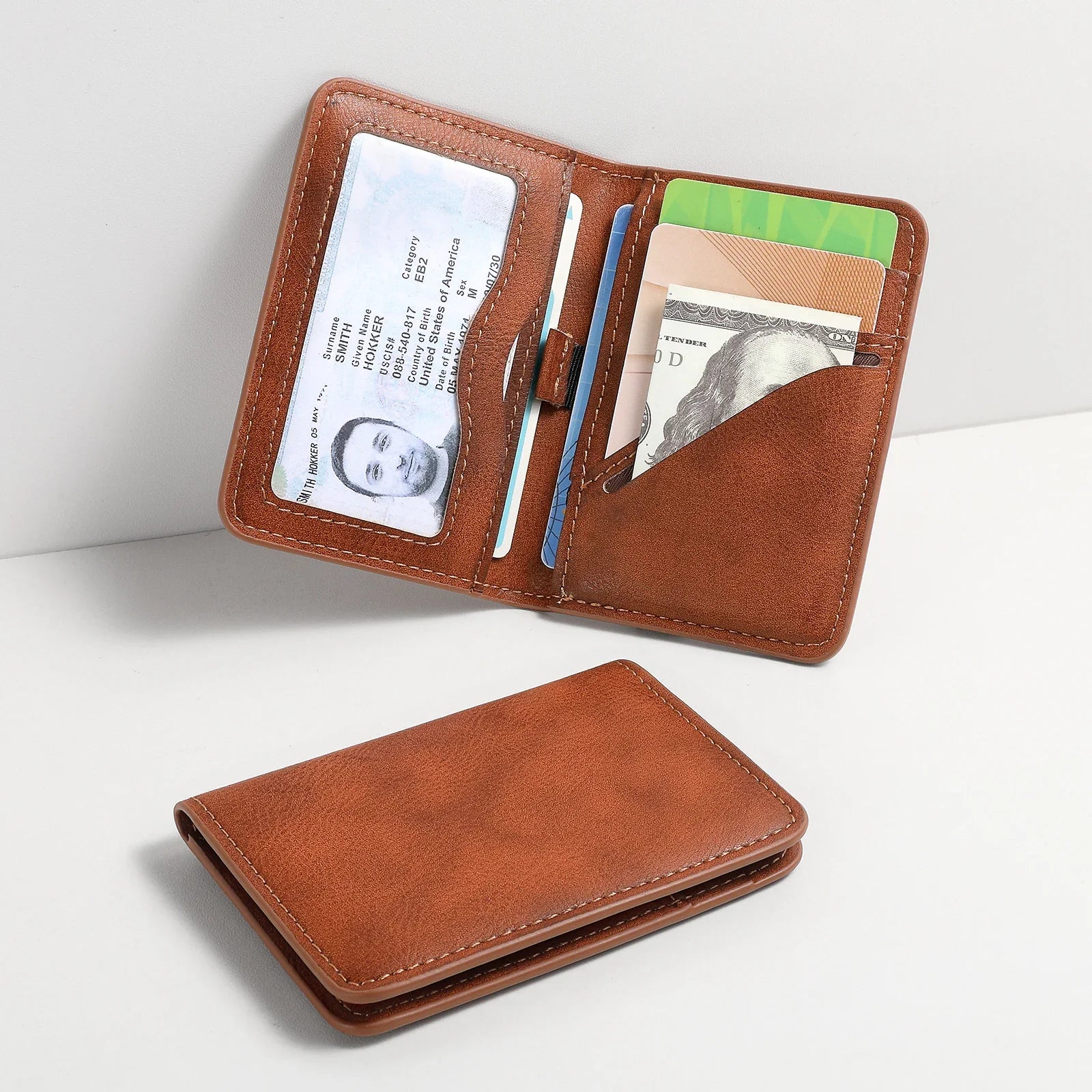 Men’s Slim RFID Wallet – Minimalist PU Leather Card Holder