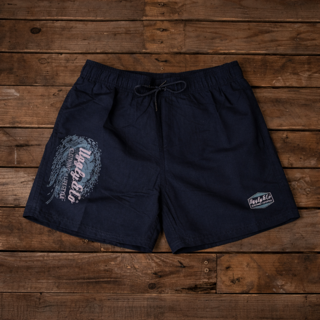 Uggly and Co Blue Diamond Men's Swim Shorts – Quick Dry Board Trunks