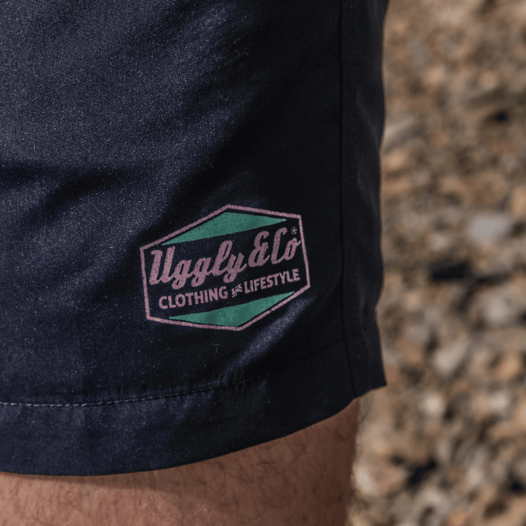 Uggly and Co Blue Diamond Men's Swim Shorts – Quick Dry Board Trunks