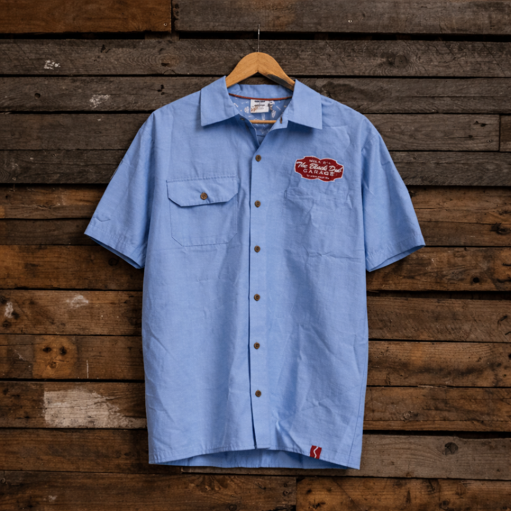Uggly and Co Blue Garage Shirt – Vintage Style Cotton Workwear Shirt