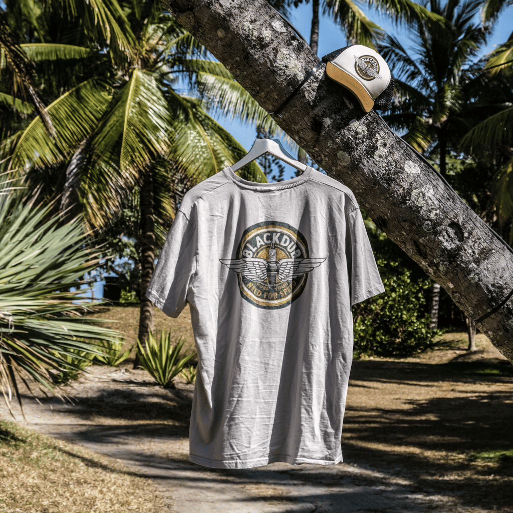 Uggly and Co Black Dub Circle Wings Cotton Graphic Tee – Stone
