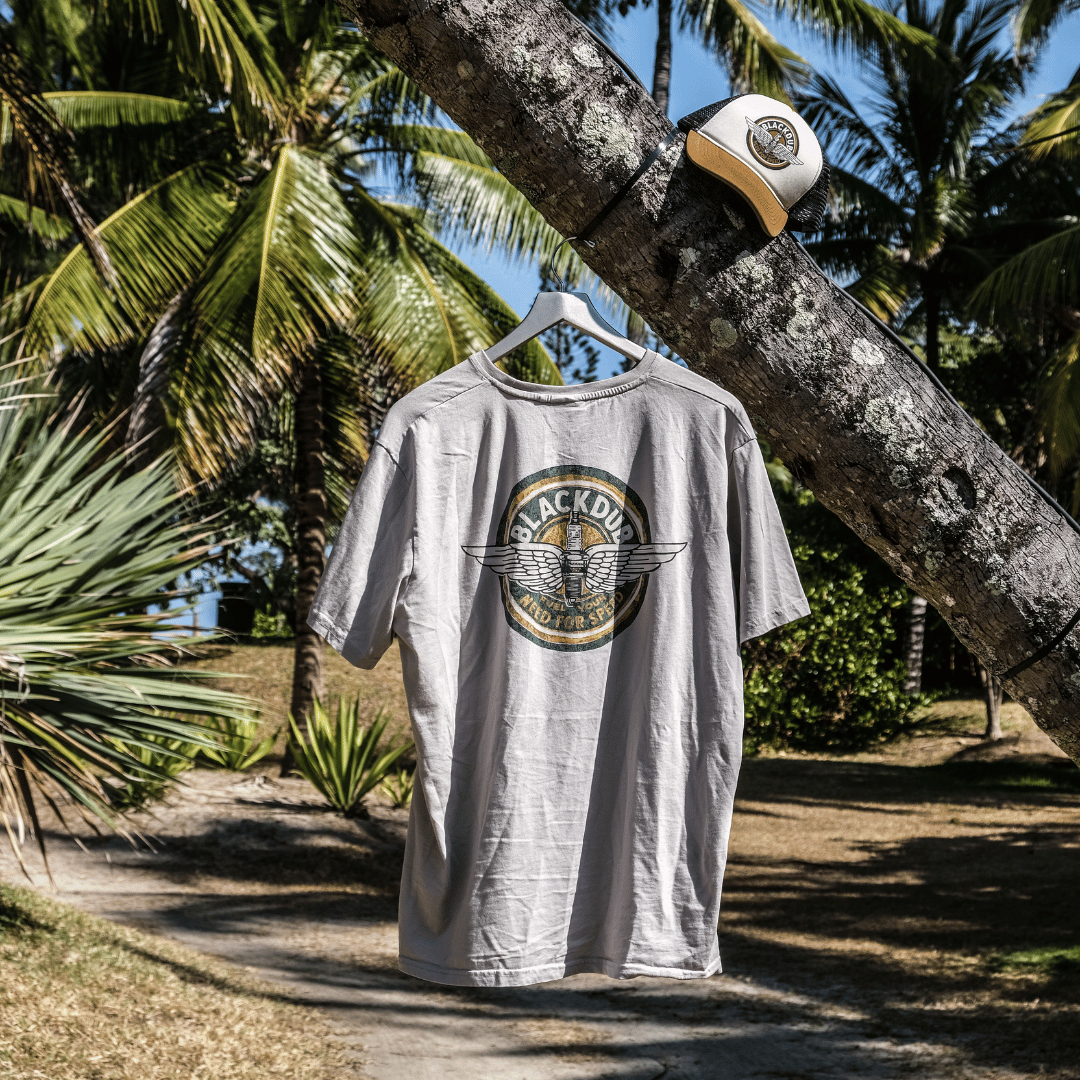 Uggly and Co Black Dub Circle Wings Cotton Graphic Tee – Stone