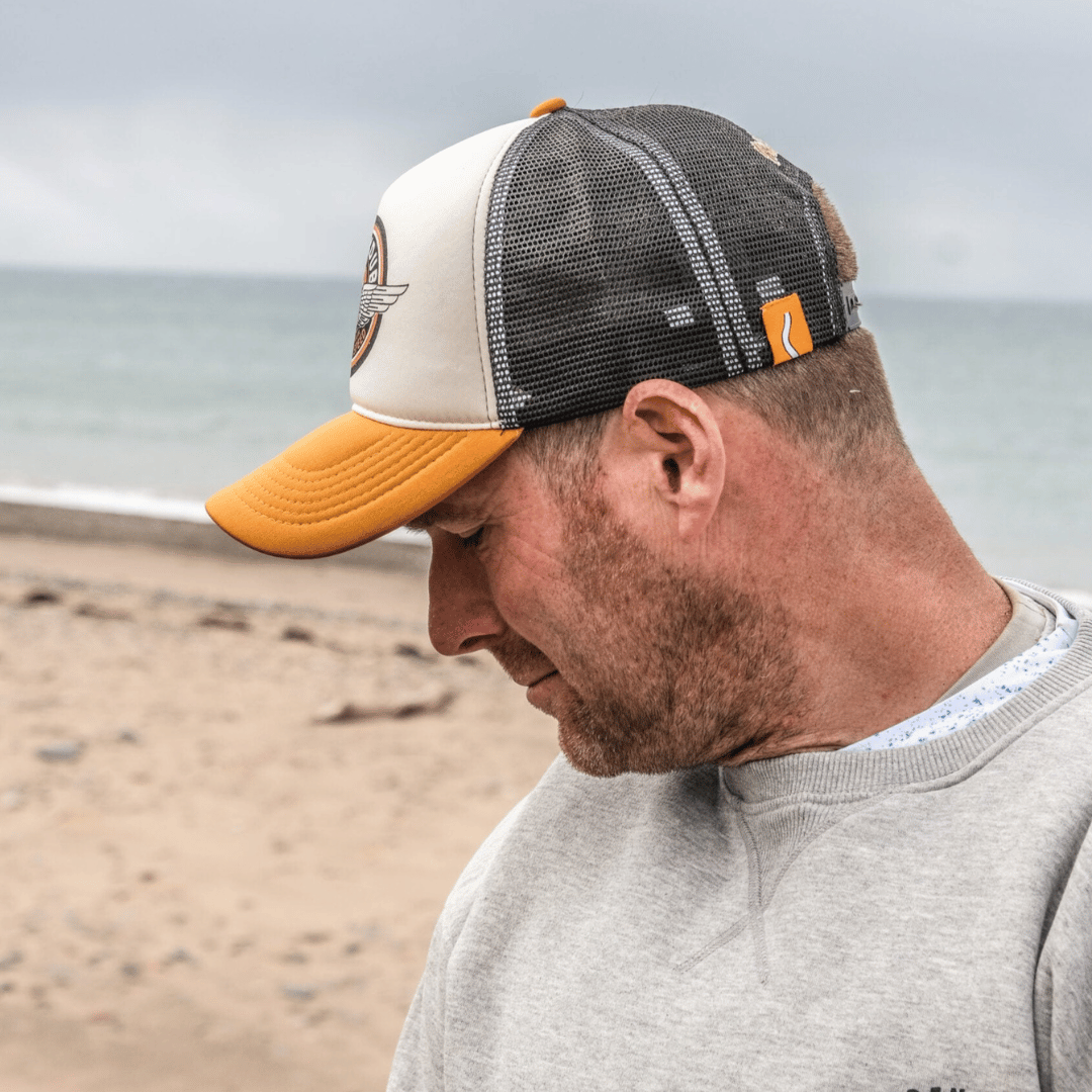 Uggly and Co Black Dub Garage Circle Wings Trucker Hat – Brown & Black