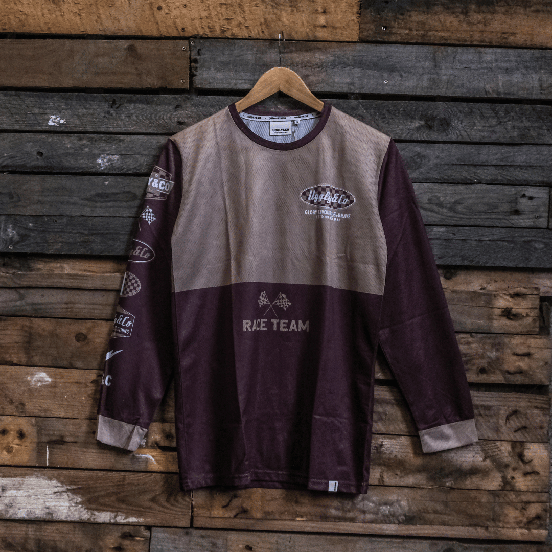 Uggly&Co No.1 Vintage Motocross Jersey – Brown & Beige MX Shirt