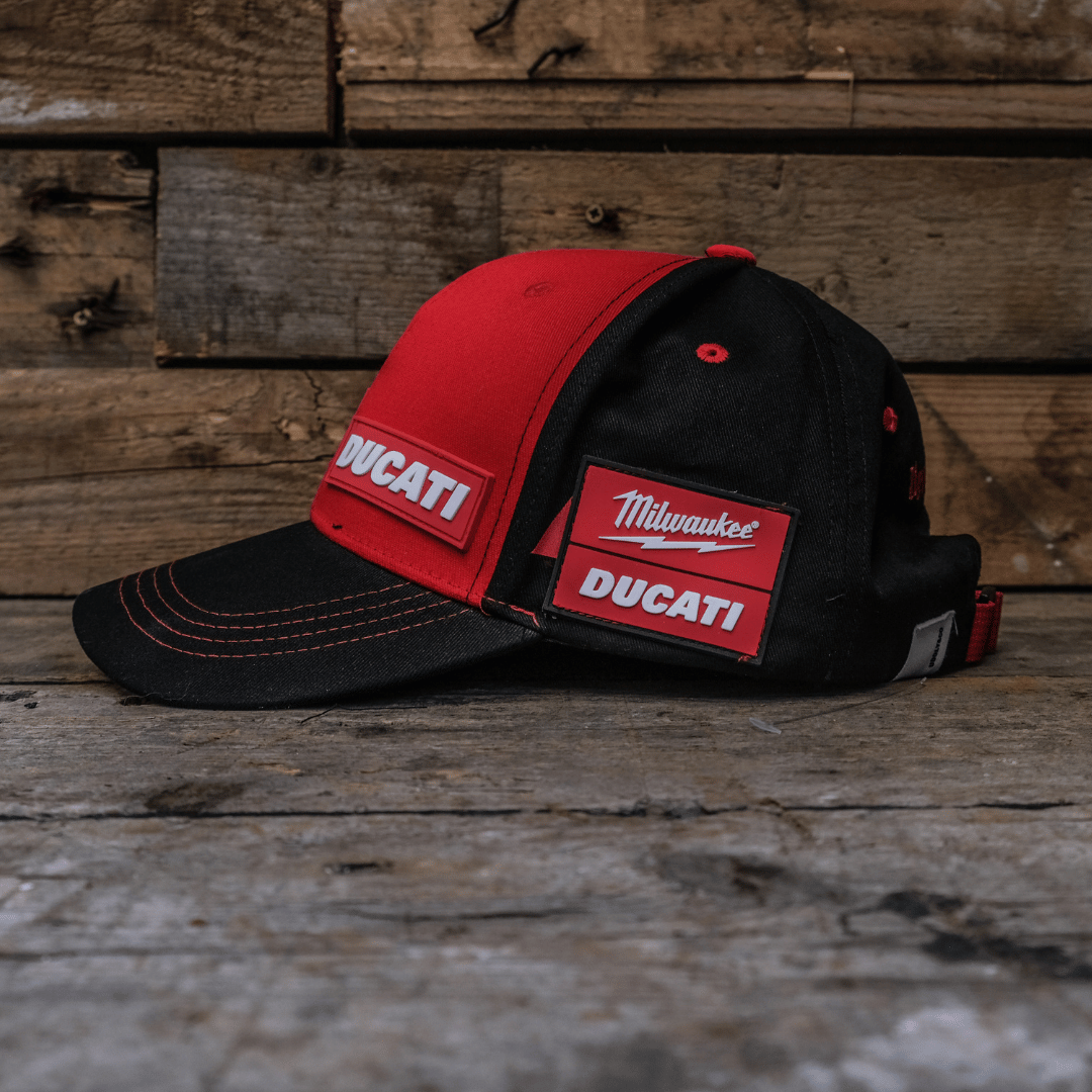 Milwaukee Tools x Ducati Team-Wear Trucker Hat – Red & Black Cotton Cap