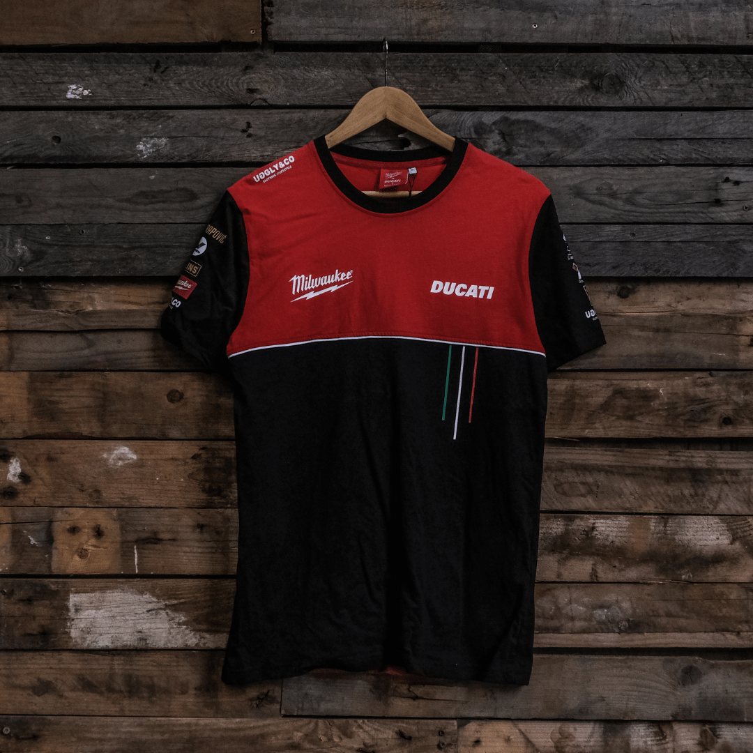 Milwaukee Tools x Ducati Team Wear Racing Tee - 100% Cotton Black