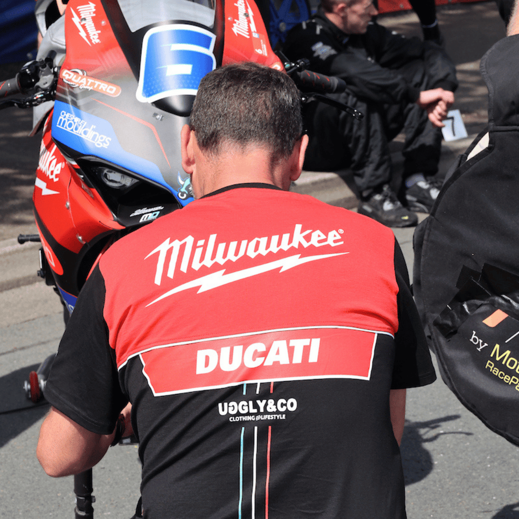 Milwaukee Tools x Ducati Team Wear Racing Tee - 100% Cotton Black