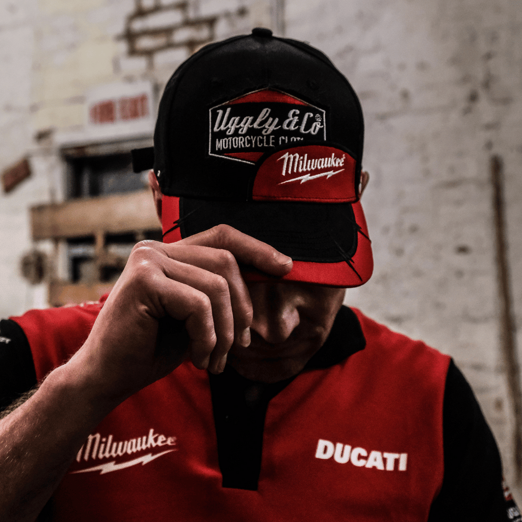 Uggly and Co x Milwaukee Tools Diamond Trucker Hat – Red Cotton Cap