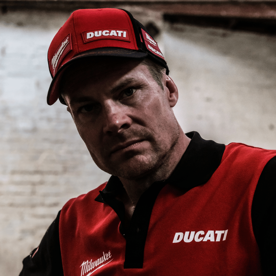 Milwaukee Tools x Ducati Team-Wear Trucker Hat – Red & Black Cotton Cap