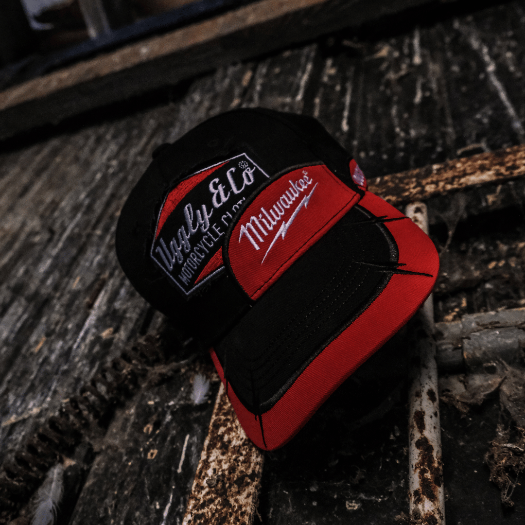 Uggly and Co x Milwaukee Tools Diamond Trucker Hat – Red Cotton Cap