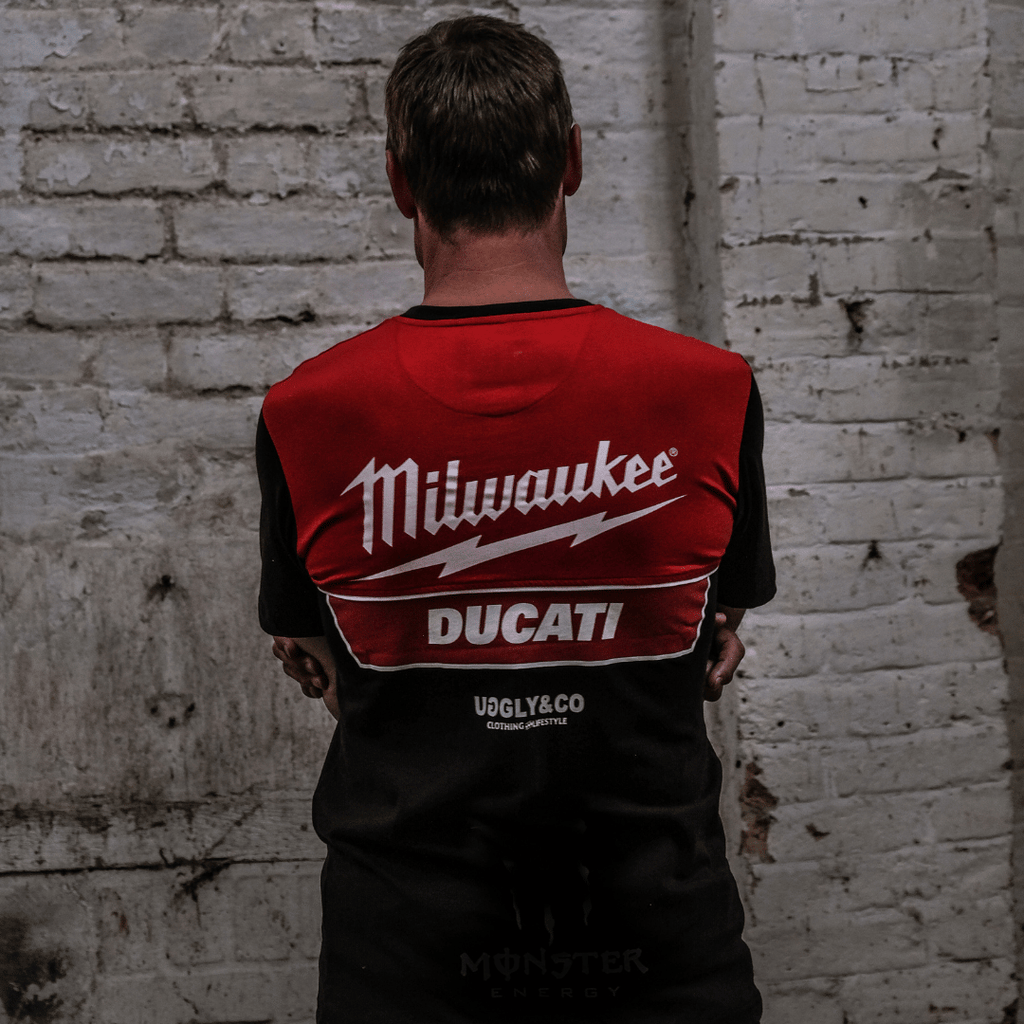 Milwaukee Tools x Ducati Team Wear Racing Tee - 100% Cotton Black