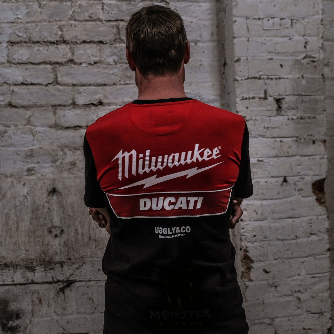 Milwaukee Tools x Ducati Team Wear Racing Tee - 100% Cotton Black