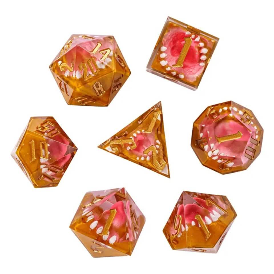 Mimic's Clutch | Sharp Edge Dice | Resin | 7 Piece Set