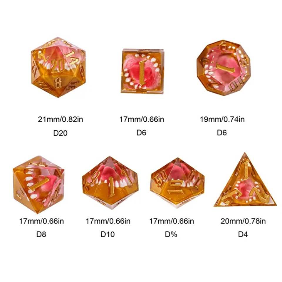 Mimic's Clutch | Sharp Edge Dice | Resin | 7 Piece Set