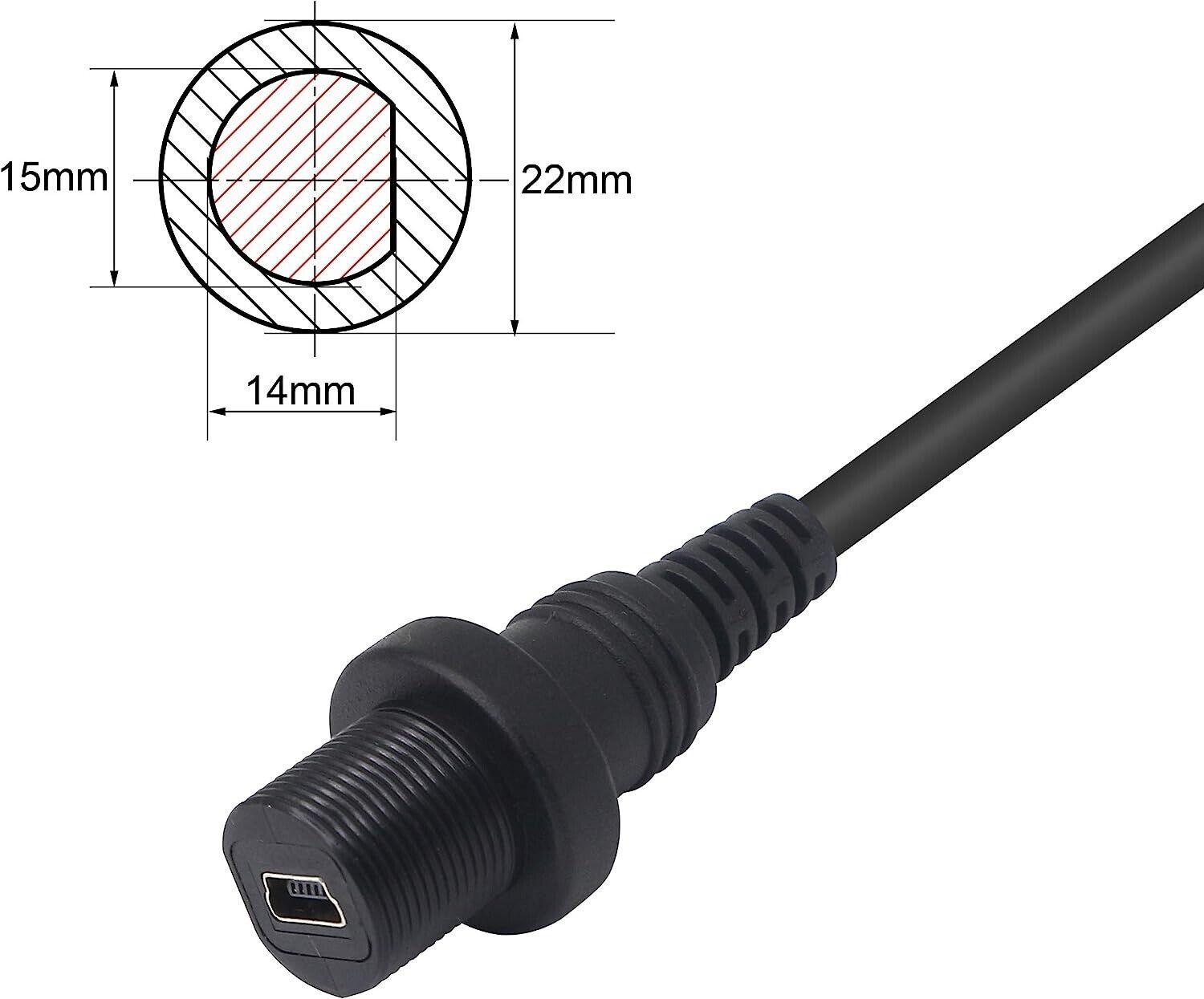 Massive Discounts Mini USB Panel Mount Cable - 30cm Waterproof Dashboard