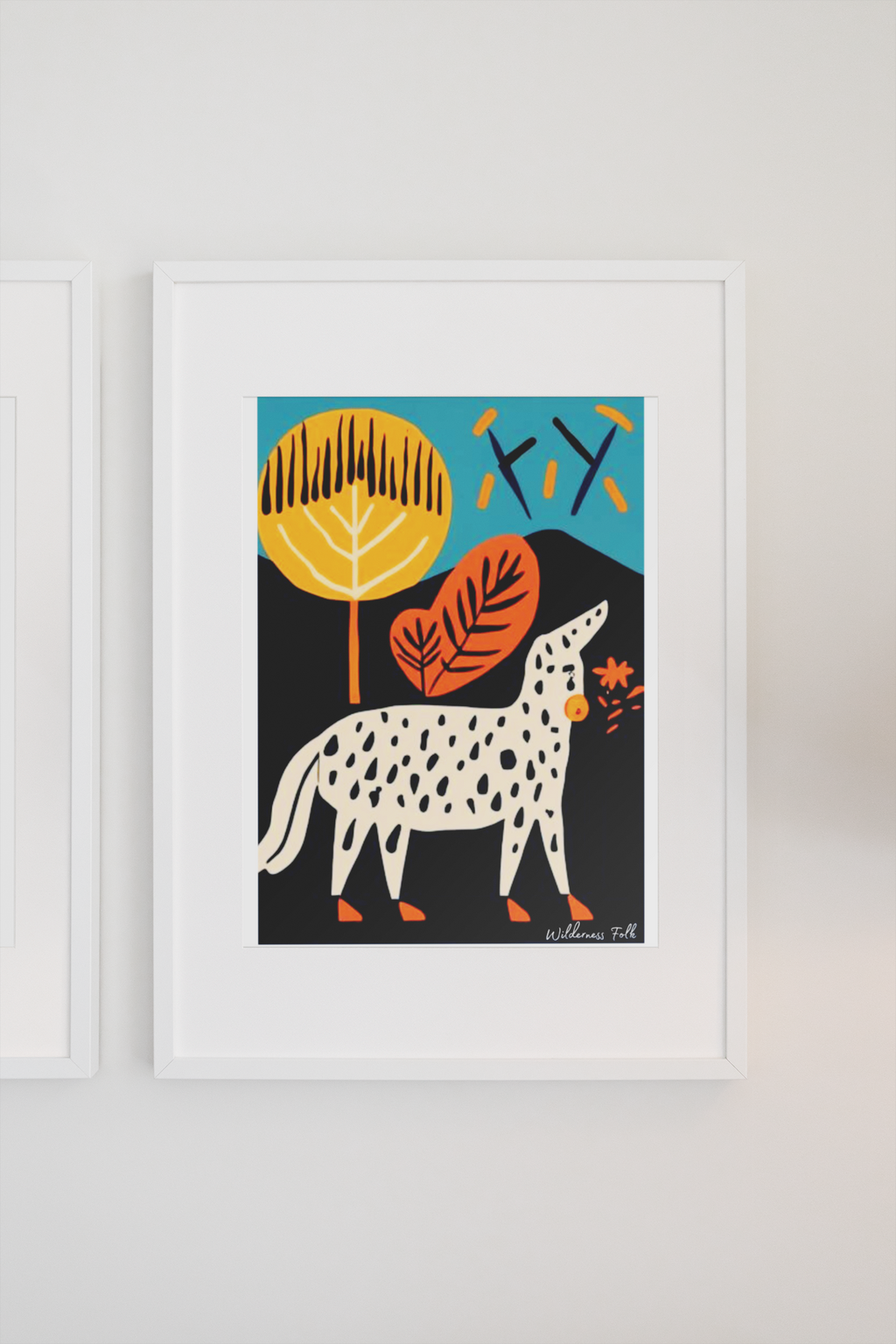Stylish Folk Art Poster - Modern Animal Illustration - Scandinavian Wall Décor