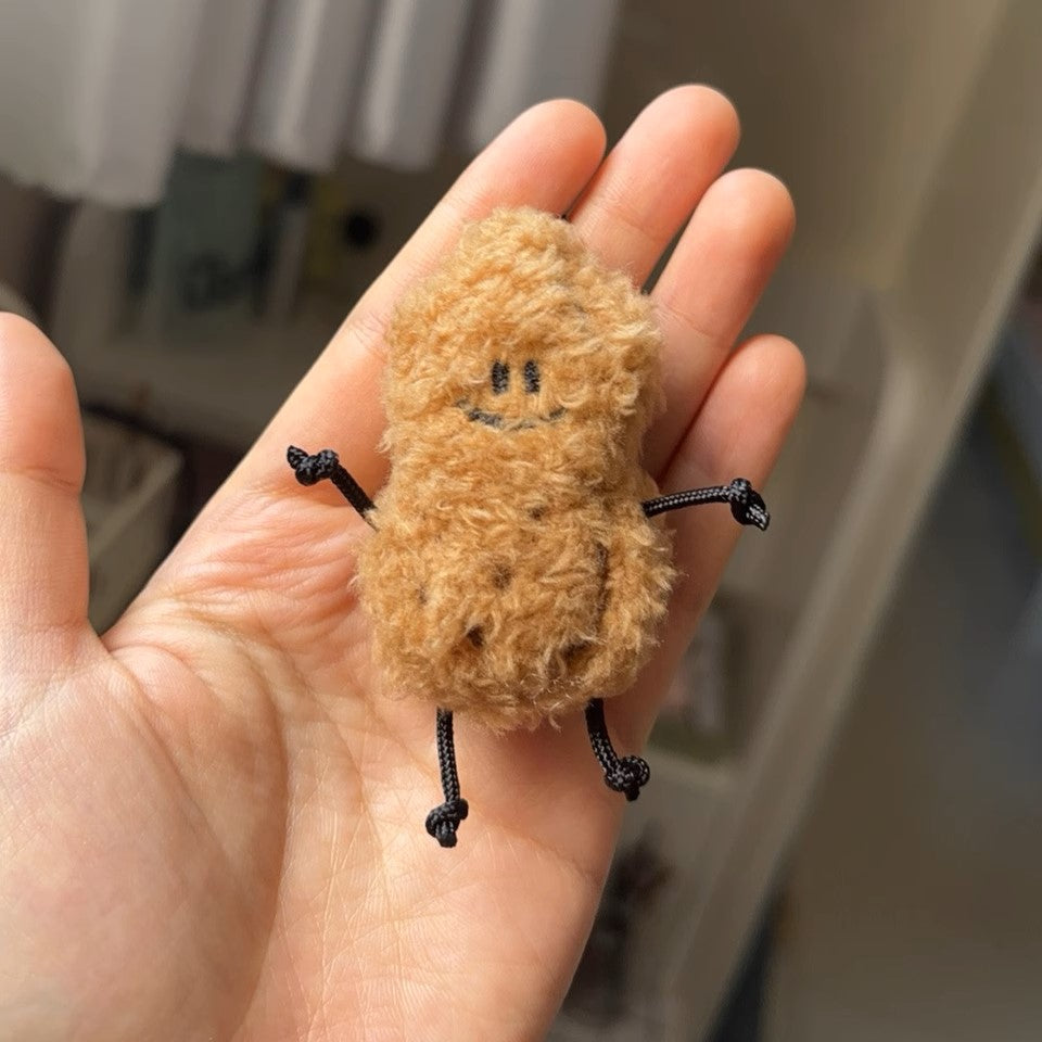 Mini Peanut Plush Keychain – Cute Smiling Bag Charm by Fickle Plan