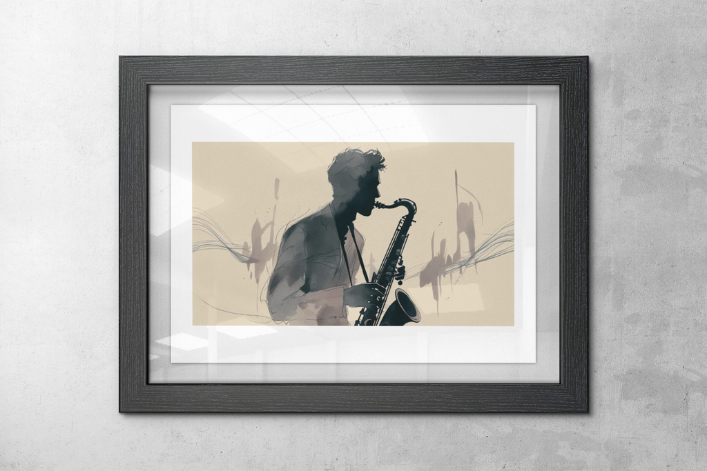 Saxophone Player Wall Art | Abstract Jazz Poster