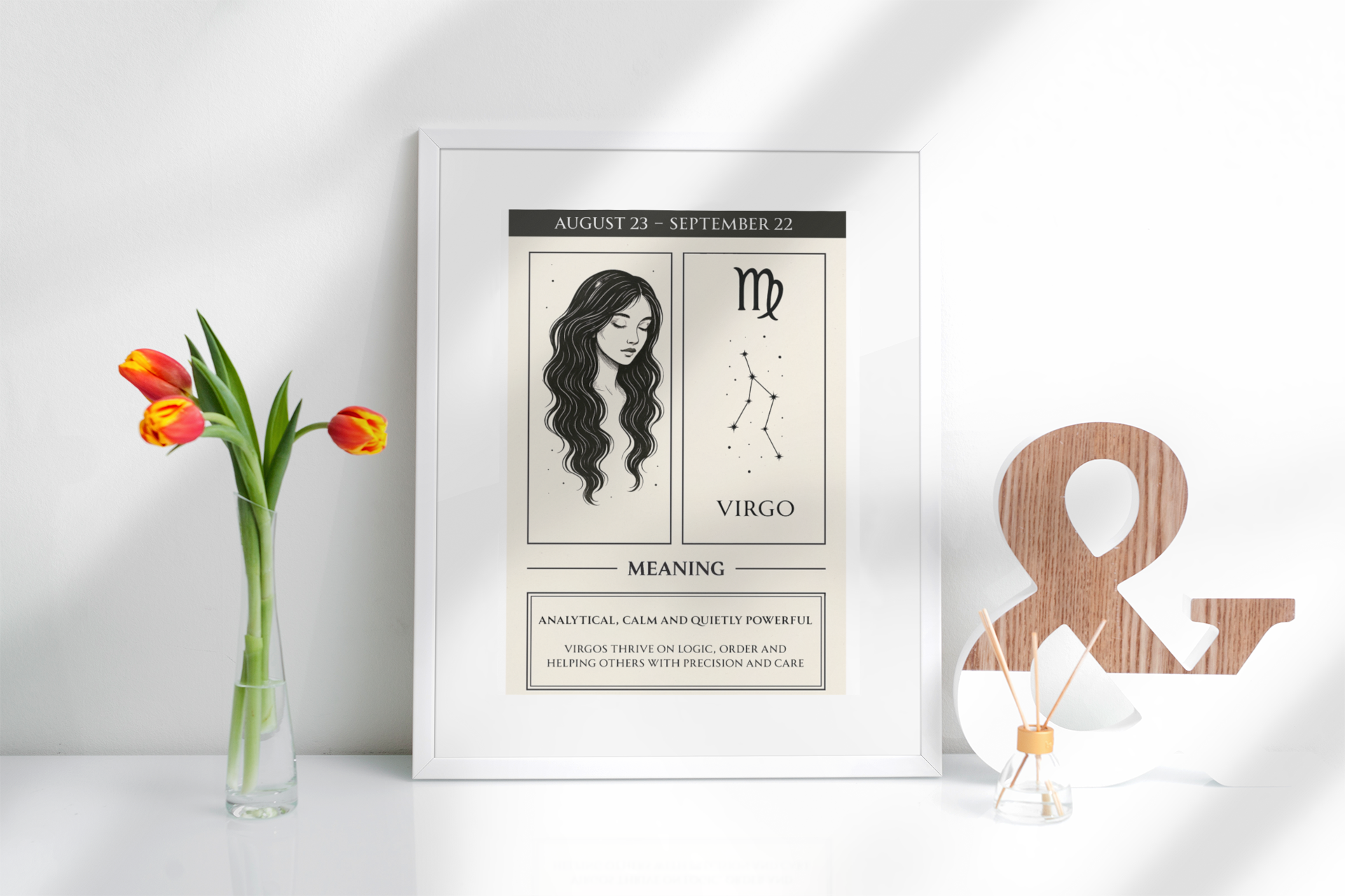 Virgo Zodiac Poster – Meaningful Art Print with Zodiac Imagery – Perfect Gift for Astrology Lovers (Physical Print)