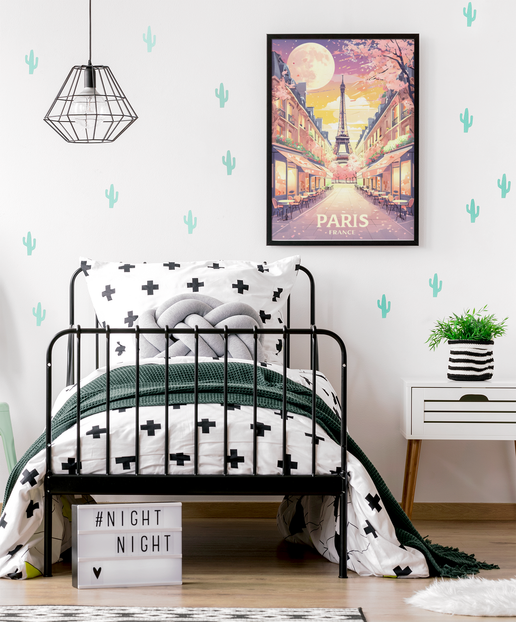 Paris Street Scene Wall Art - Eiffel Tower Sunset Print
