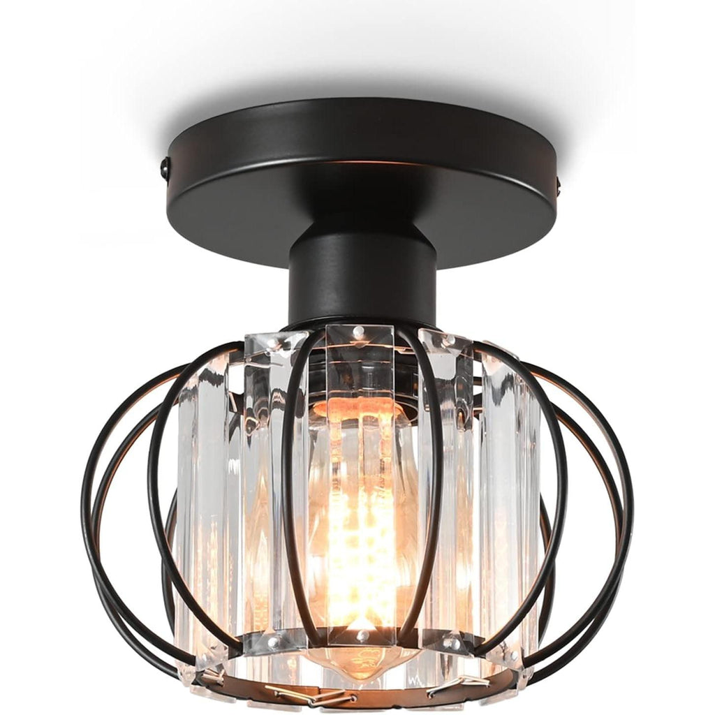 Massive Discounts Crystal Ceiling Light – Retro E27 Semi Flush Mount