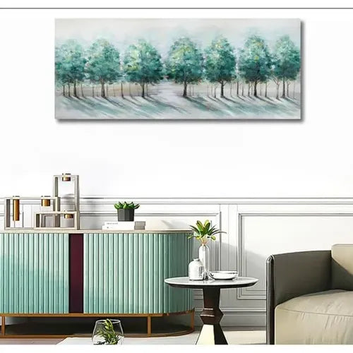 FajerminArt Green Trees Landscape Canvas Wall Art | Large 120x50cm
