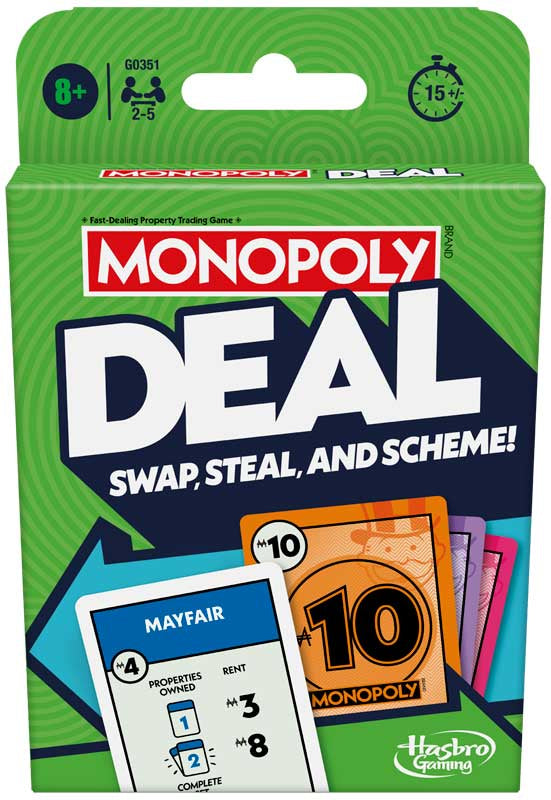 Hasbro Monopoly Deal Card Game – Fast-Paced Family Travel Game