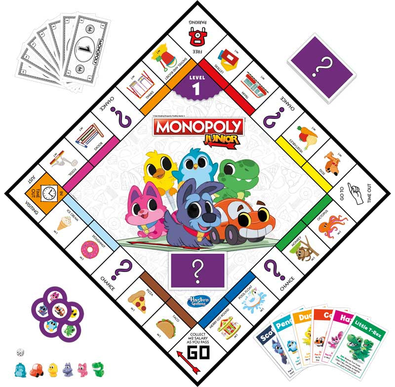 Monopoly Junior Board Game by Hasbro – 2-in-1 Educational Kids Game
