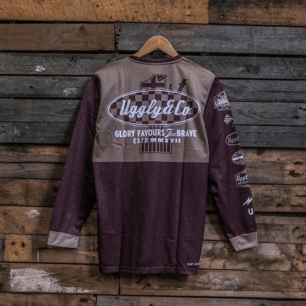 Uggly&Co No.1 Vintage Motocross Jersey – Brown & Beige MX Shirt