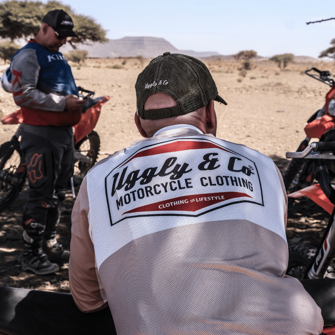 Uggly & Co Beige Diamond Vintage Motocross Jersey – Breathable Mesh MX Shirt