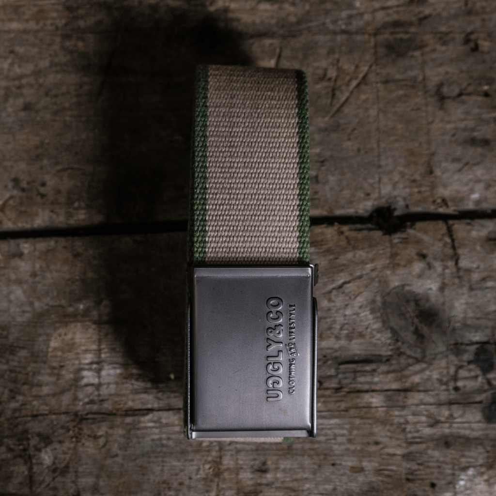 Uggly and Co Reversible Green Canvas Utility Belt with Bottle Opener