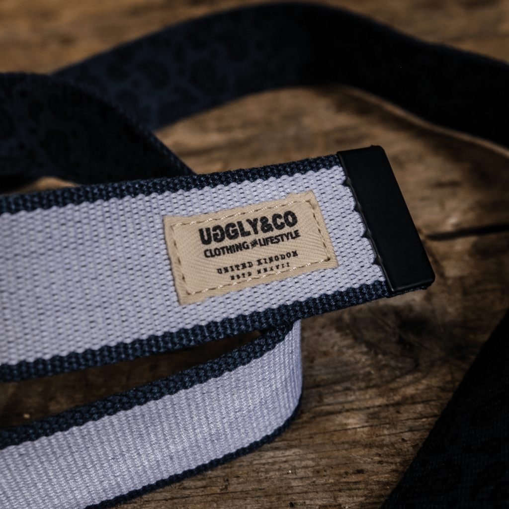 Uggly and Co Reversible Blue Canvas Utility Belt with Bottle Opener