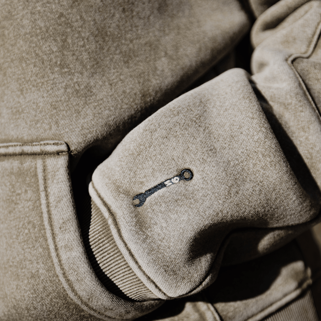 Uggly and Co Green Parts & Spares '09' Acid Wash Heavyweight Hoodie